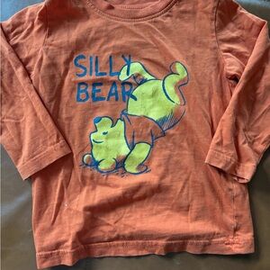 Disney Orange Silly Pooh Bear Long Sleeve Tee